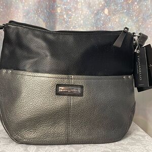 NWT Tignanello Bucket Convertible  Cross-Body Zinc and Black New $149 Retail